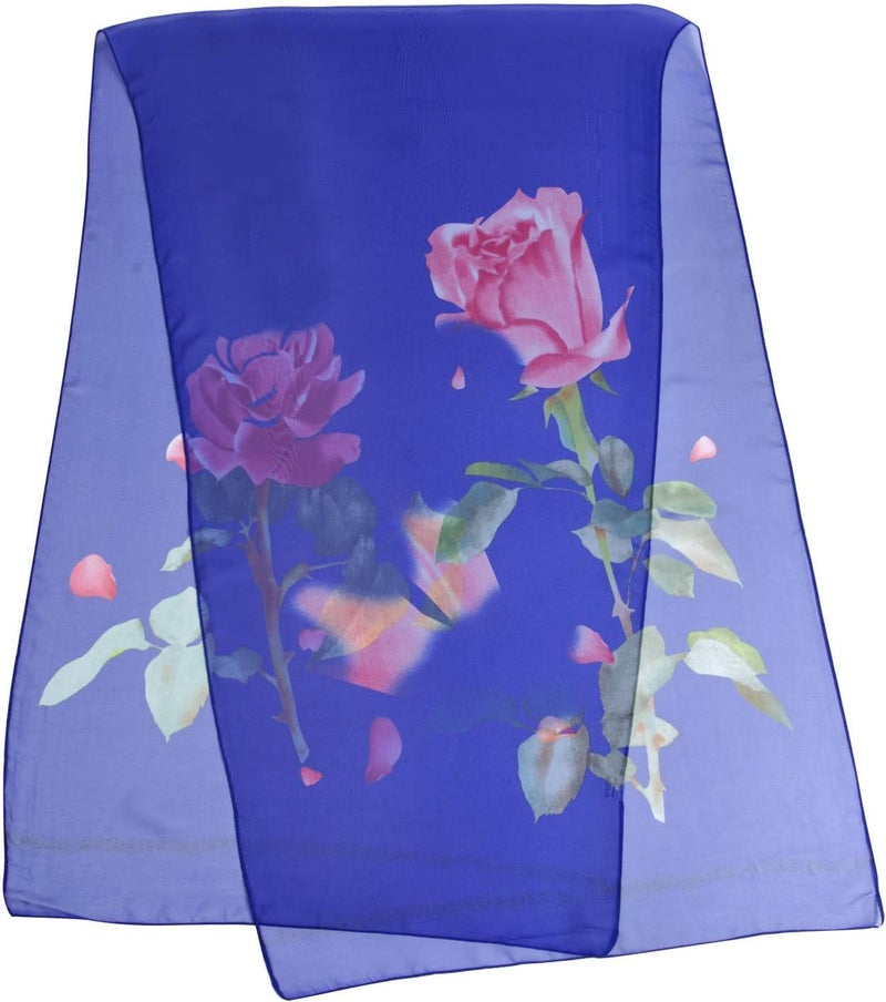 E-Clover Women Soft Floral Print Shawl Chiffon Sheer Scarf - Image 5